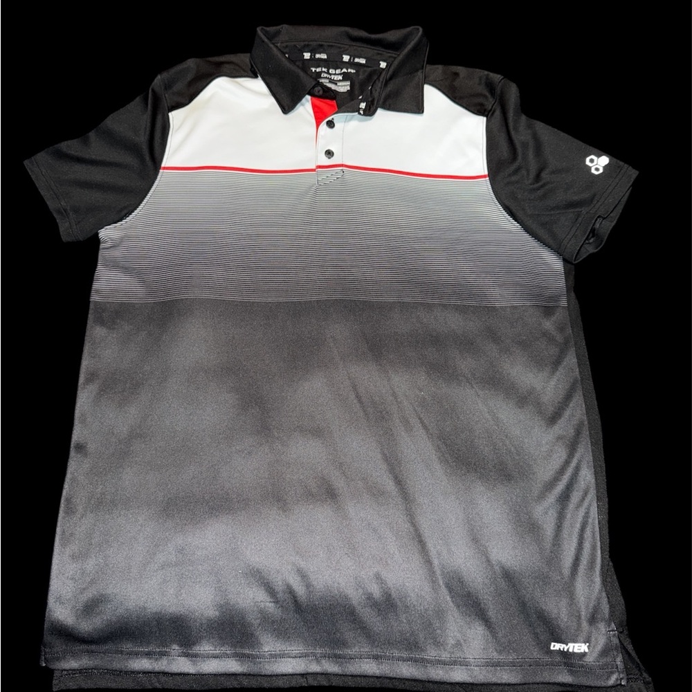 Tek Gear Black, Gray, and White Men's Polo Shirt